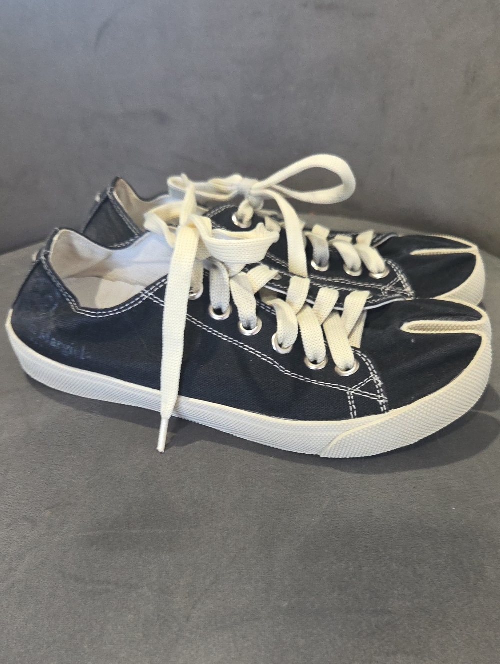 Maison Martin Margiela Black Canvas Tabi Sneakers